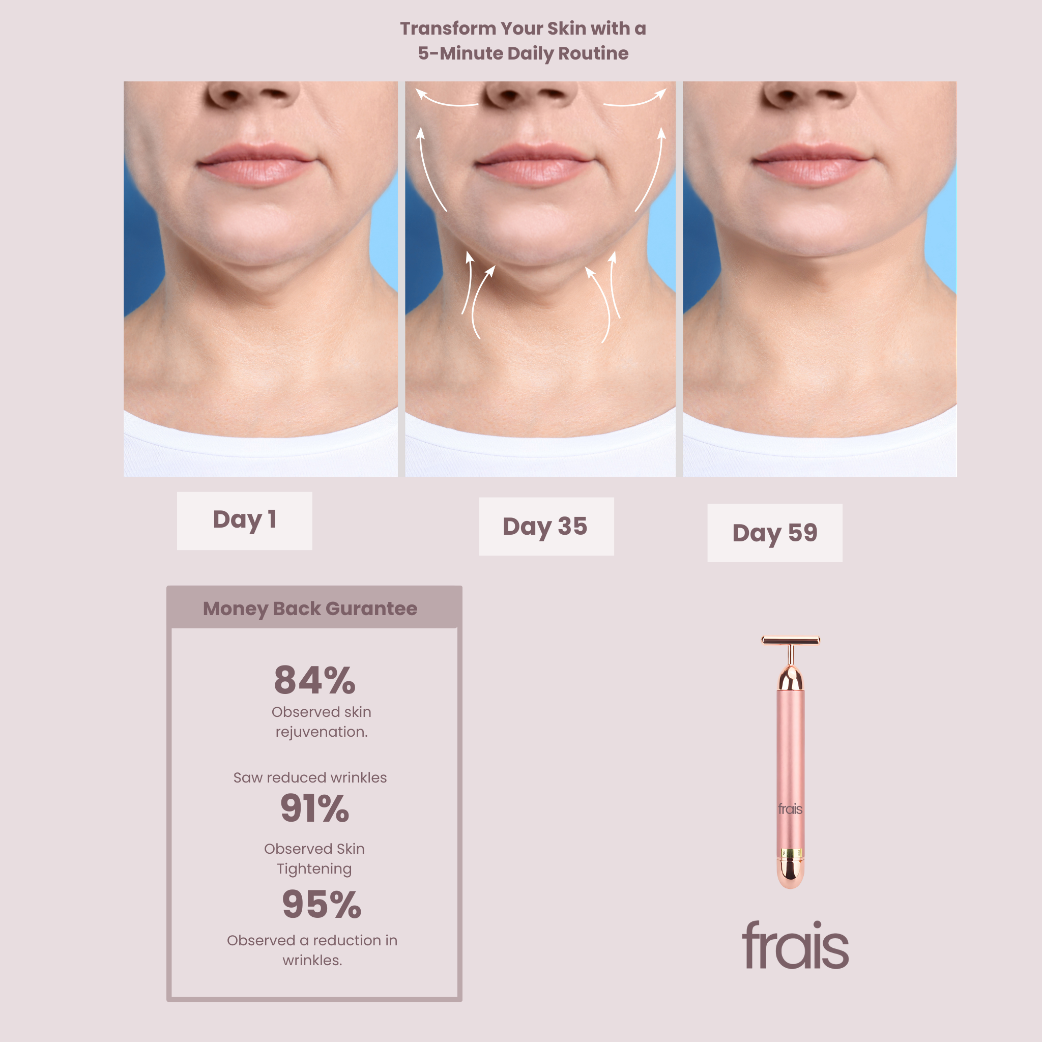 FRAIS Pulse Facial Massager,Vibrating T Bar