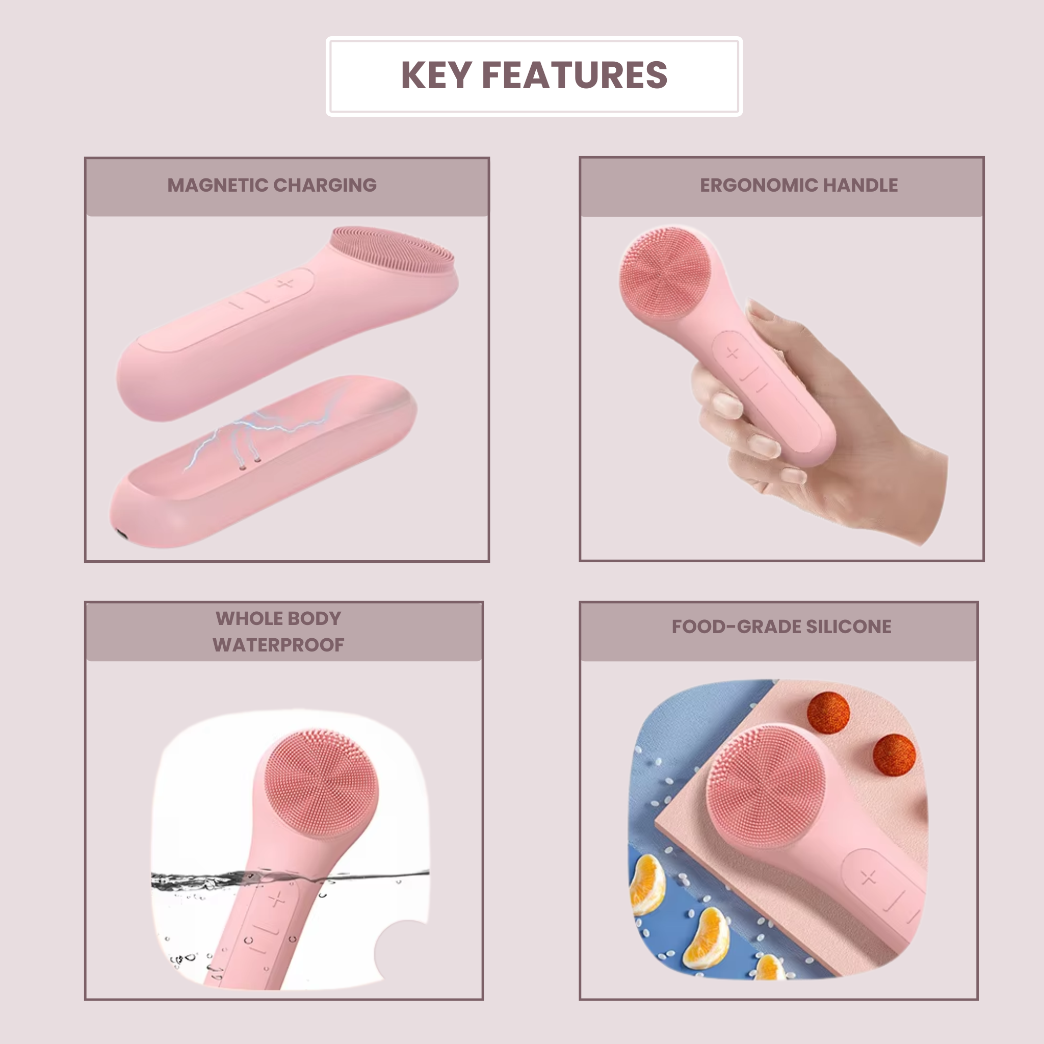 FRAIS 2 in 1 Heating Ultrasonic Vibration  Facial Brush
