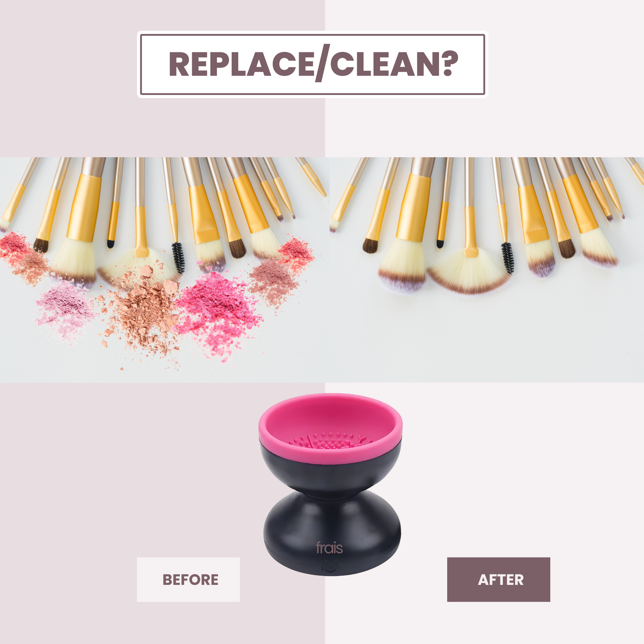 FRAIS Rechargeable Automatic Electric Silicone Makeup Brush Cleaner